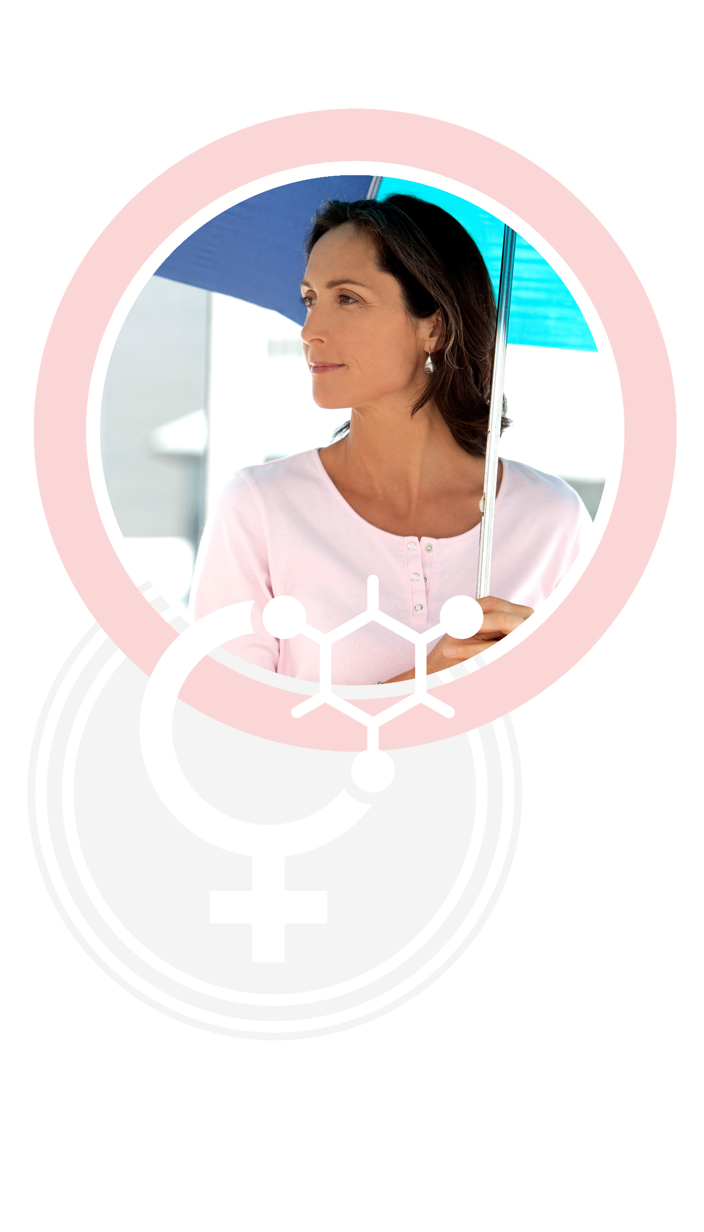 Woman with a MenoGen hormonal health illustration